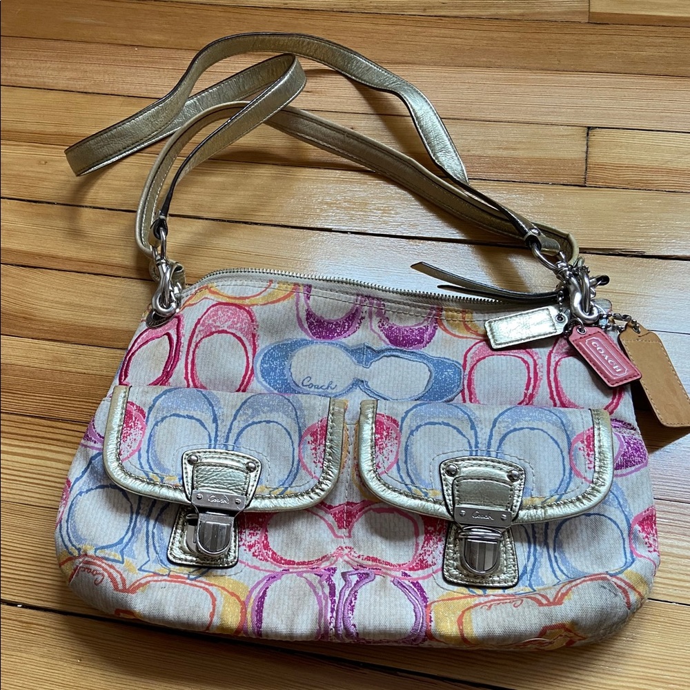 Multi color coach crossbody
